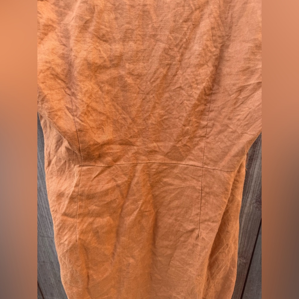 Quince Terracotta Linen button down Dress - Picture 14 of 16